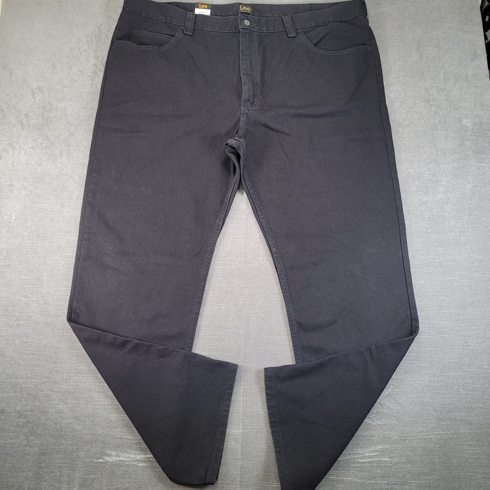 Lee Regular Fit Straight Leg Jeans Mens 48x34 Double Black New